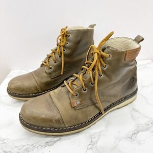 Bullboxer Distressed Leather Combat Boots Mens US8/41 Gelos 5305